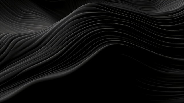 Dark Flow: Black and Gray Abstract Waves