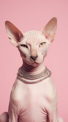 Sphynx cat's  with ribbon