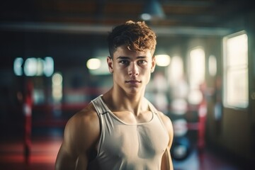 Obraz premium young fit man working out in the gym