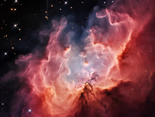 Fototapeta na wymiar nebulae in Orion’s Belt, gaseous formations, radiant shades of pink and orange, myriad of twinkling stars, celestial grandeur