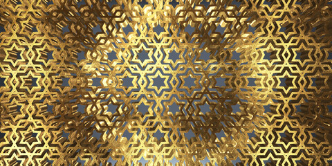 Gold Seamless geometric pattern background with Gold Style Effect