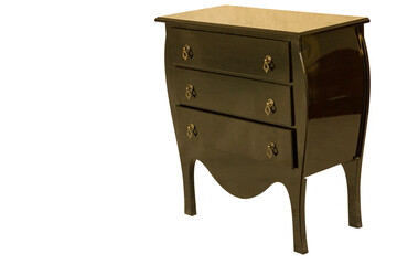 Criado Mudo de cor preta, duas gavetas com puxadores de metal. São Paulo, Brasil. 
Formato de arquivo png fundo transparente.