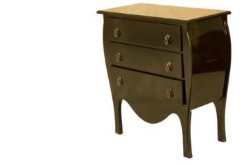 Criado Mudo de cor preta, duas gavetas com puxadores de metal. São Paulo, Brasil. 
Formato de arquivo png fundo transparente.