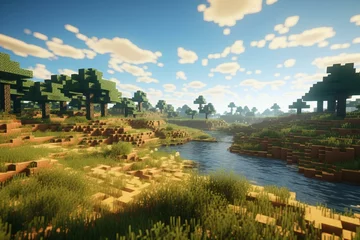 Keuken foto achterwand Minecraft savanna landscape minecraft  2. Generative AI