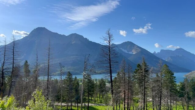 Driving through Waterton Lake National Park in Waterton Park, AB