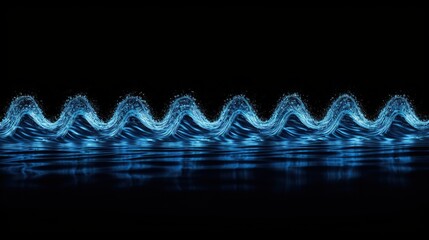Wasser reagiert auf den Sound einer Audioquelle. Wissenschaftliches Experiment zur Darstellung von Wellen. Ausbreitung von Wellen und aufspüren von Resonanzen. - obrazy, fototapety, plakaty
