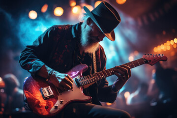 Obraz premium Thrill of a live music performance, embodying the love for music and the energy of live entertainment within a lively lifestyle. Generative Ai.