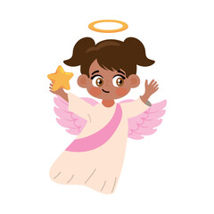 little angel with star icon