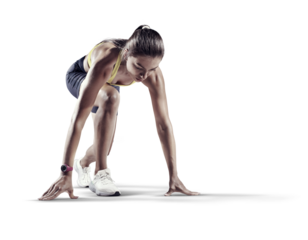 Sports transparent background. Runner on the start.	