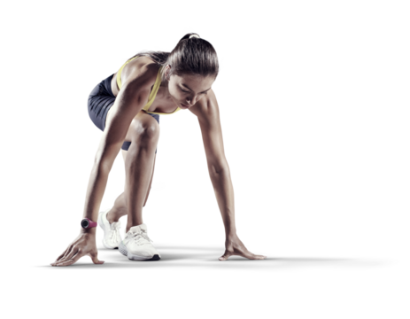 Sports transparent background. Runner on the start.	