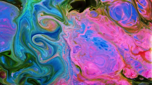 Abstract Colorful Color Ink Liquid Explode Diffusion Pshychedelic Paint Blast Movement.