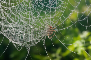 Obraz premium spider web with dew