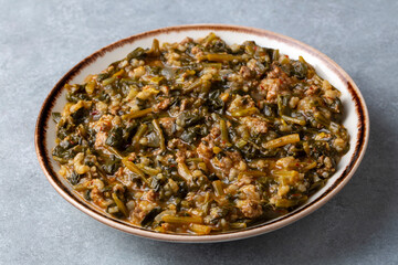 Traditional Turkish cuisine purslane dish (Turkish name; semizotu yemegi)