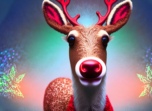 Rudolph the Reindeer in Christmas mood