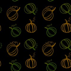 Autumn harvest vegetable seamless pumpkins pattern for wrapping paper and fabrics and linens and kids clothes