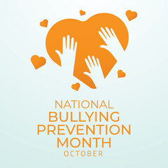 National Bullying Prevention Month design template good for celebration usage. yellow ribbon vector design. flat ribbon design. vector eps 10.