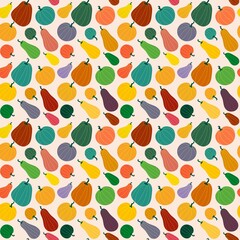 Autumn cartoon harvest season Halloween pumpkins pattern for wrapping paper and fabrics and linens and kitchen