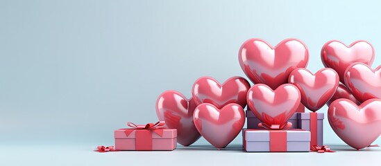 of Gift Box with Heart Balloon for Valentine s Day Sale