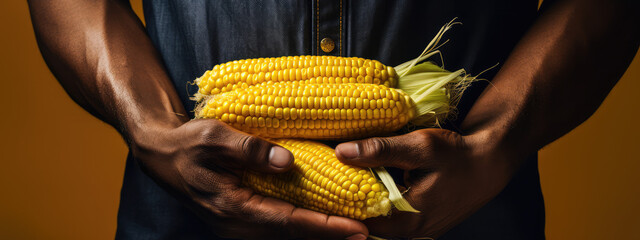 person holding corn