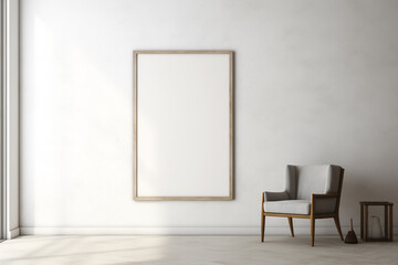 Frame mockup template for product display. Minimal design room for product display mockup. 3d illustration