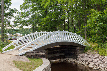 wooden bridge across the river