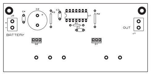 Placement of components of radio elements (contact
pads and seats) on the printed circuit
board of an electronic device.
Vector engineering 
drawing of a pcb. Electric background