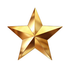Gold star isolated on transparent background. Generative ai.