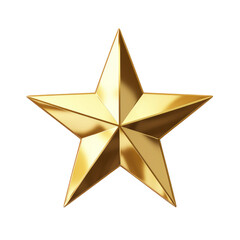 Gold star isolated on transparent background. Generative ai.