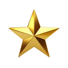 Gold star isolated on transparent background. Generative ai.