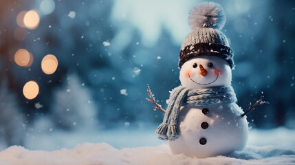 Winter Wonderland: Cheerful Snowman Wishes You a Happy New Year