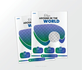 Travel poster or flyer design layout space for photo background. flyer template for travel agency