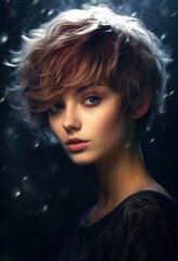 Fototapeta premium a woman with short hair