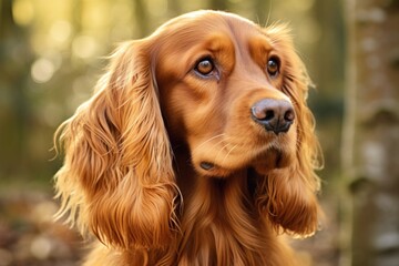 Energetic English cocker spaniel dog. Brown canine. Generate Ai
