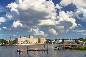 View of the city of Wilmington across the Christiana River in North Carolina.