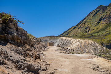 Landscape mountain when morning time sunlight summer vibes. The photo is suitable to use for adventure content media, nature poster and forest background.