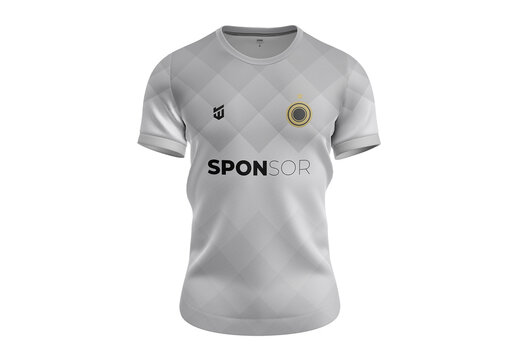 Soccer Jersey T-shirt Mockup Crew Neck - Front View