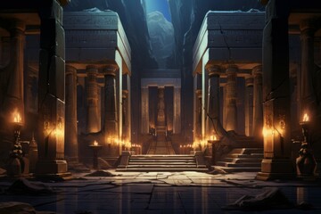 Imposing Explorer egyptian temple. Luxor ancient. Generate Ai - obrazy, fototapety, plakaty