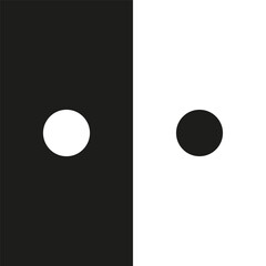 Domino icon for apps and web sites. Set of circles. circle in one color. Black Circle on white background and white Circle on black background. Dynamic design element 