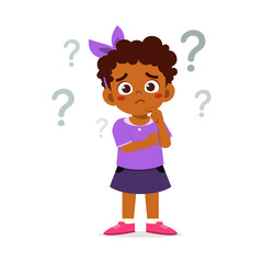 little kid thinking about something and feel curious