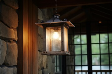 Rustic Wood entrance farmhouse. New design style. Generate Ai