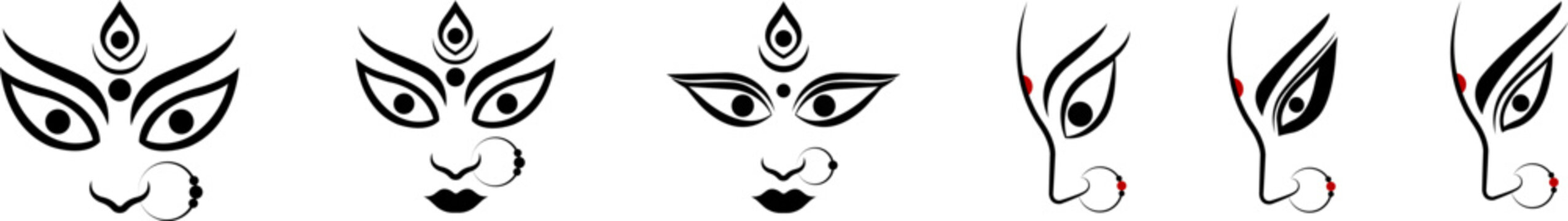 Durga eyes in leaf motif Stock Vector | Adobe Stock