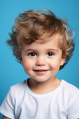 Naklejka premium studio shot portrait of small toddler child caucasian boy