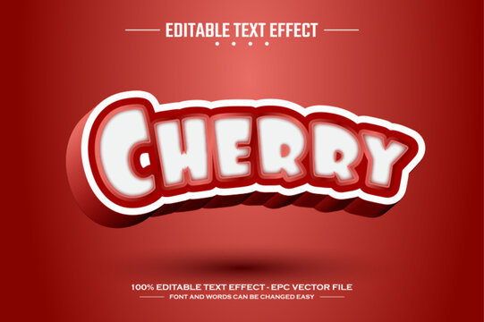 Cherry 3D editable text effect template