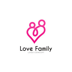 Love Family Logo Symbol Design Template Flat Style Vector