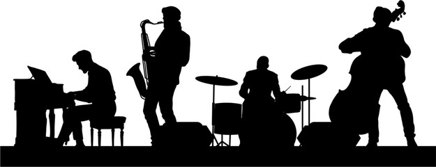 Jazz Band Silhouette Vector