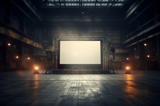 Film production scene background. Empty behind. Generate Ai
