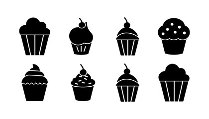 Cup cake icon vector. cake icon. bakery. muffin
