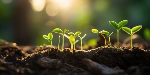green sprout grow from ground, generative AI