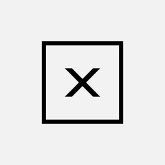 Cross Mark Icon. Bad Defense. Reject Symbol - Vector Logo Template.   