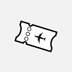 Plane Ticket Icon. Flight Boarding Pass Symbol - Vector.     